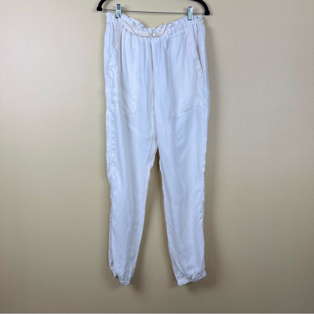 New Johnny Was Pete & Greta Pants Jogger Ivory Satin Size S